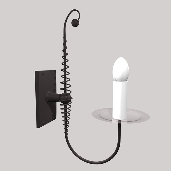 3d wrought iron wall lamp - WALL LAMP 5 by Carrara1